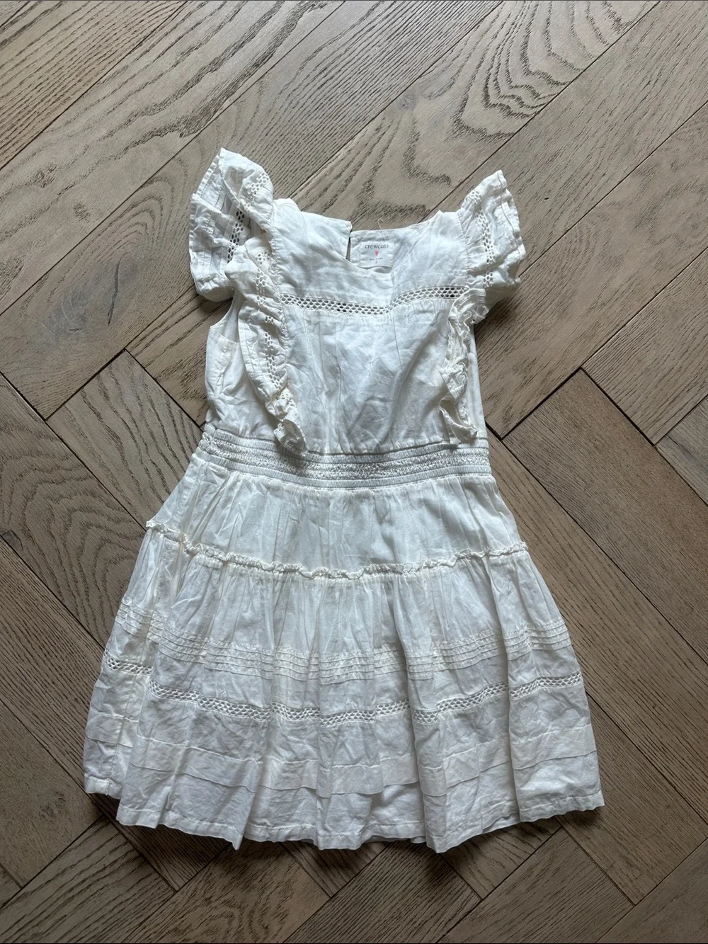 Crewcuts White Eyelet Ruffle Dress